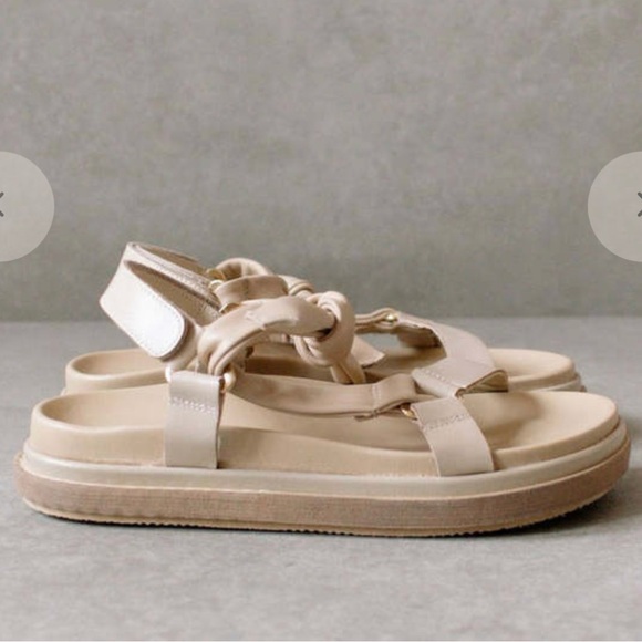 ALOHA SANDALS - Tied Together Stone & Beige - Size 38 / 7.5 US - NEVER WORN - Picture 7 of 8